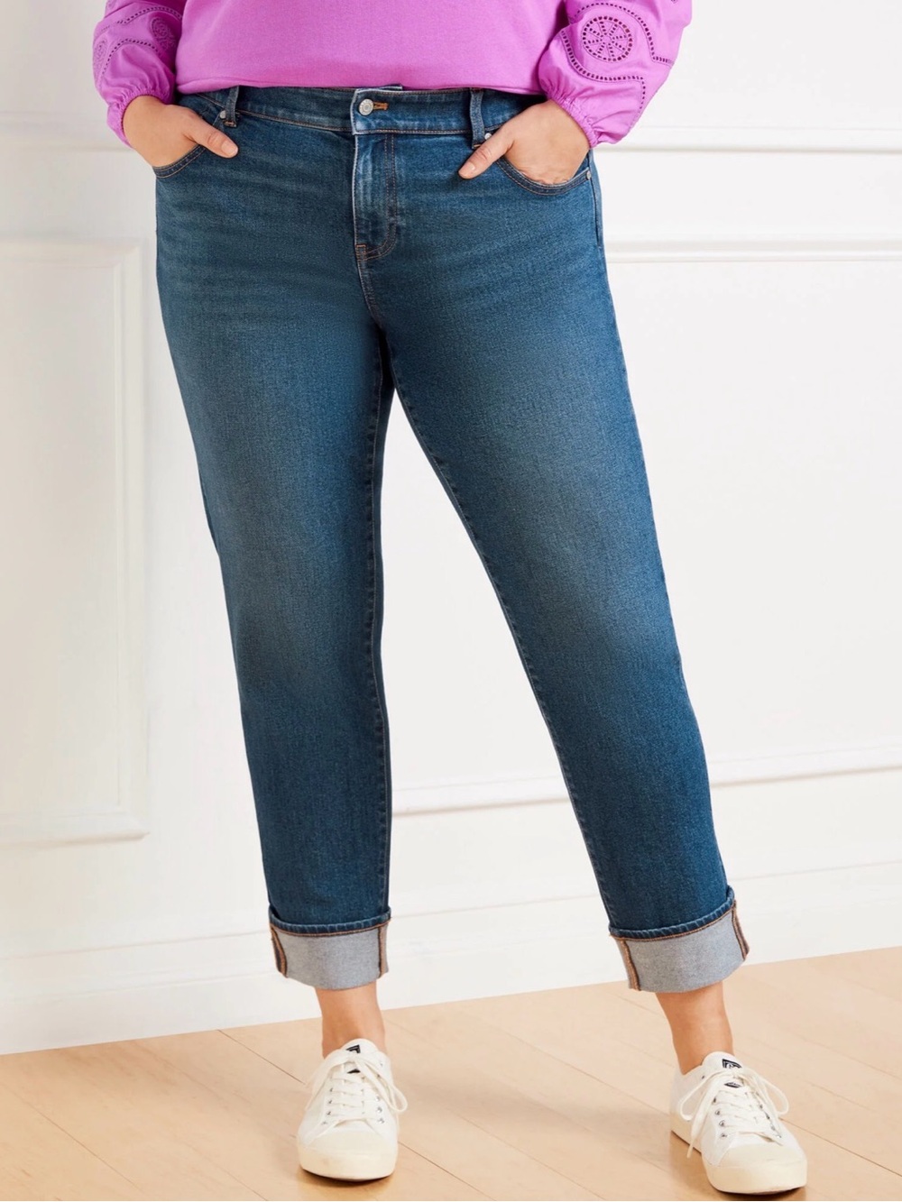 Talbots Everyday Relaxed Jeans Sonia Wash Size 14P Petite Blue Denim